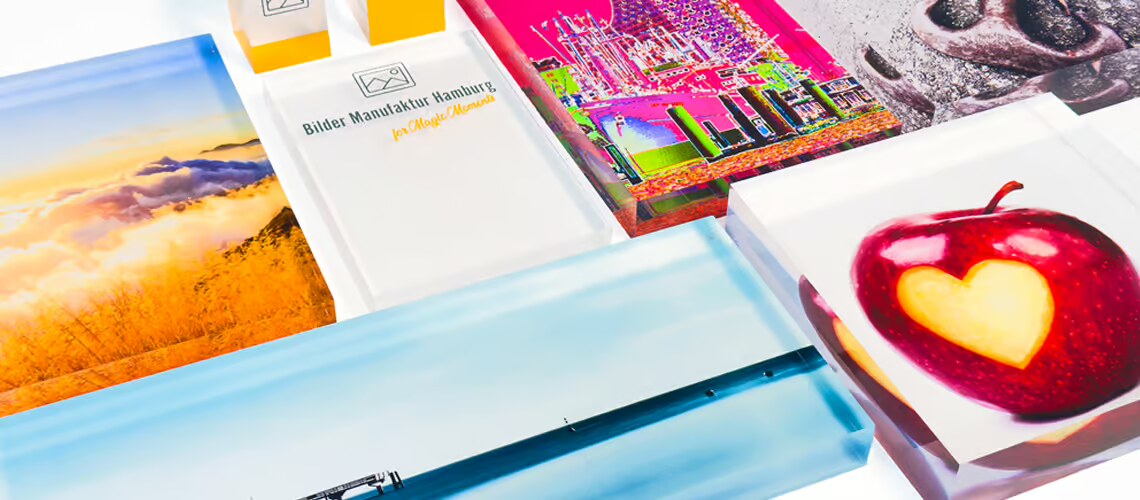 Dein Foto als Acrylblock – freistehende Fotoblöcke der Bilder Manufaktur Hamburg