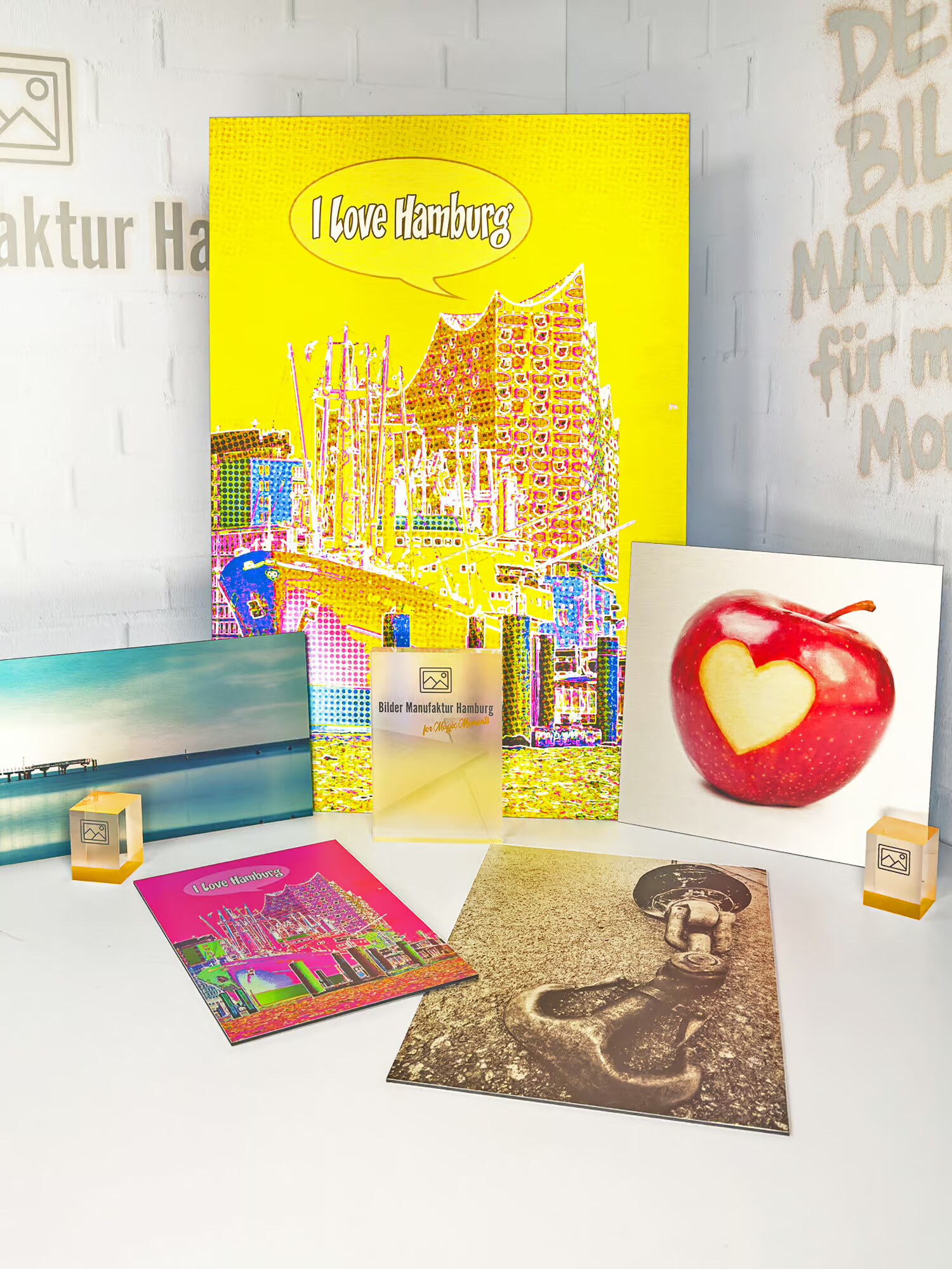 Fotodruck silber gebürstet matt