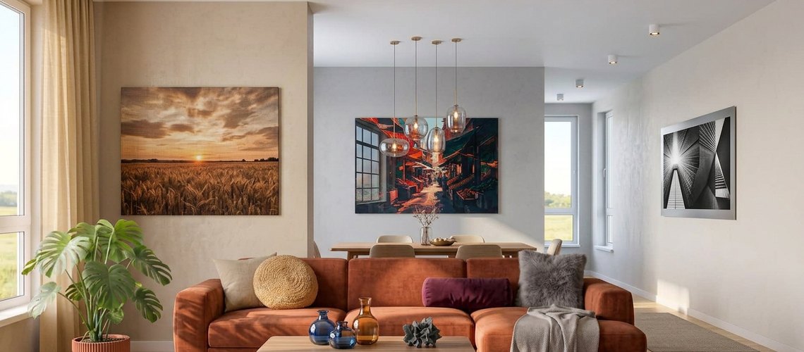 Welches Wandbild-Material passt zu welchem Raum? – Ratgeber der Bilder Manufaktur Hamburg